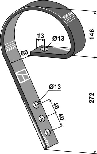 BL28681 Schleppzinken 45x10