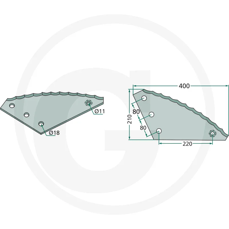 Strautmann Futtermischwagen Messer kurz, Borstahl - 8mm
