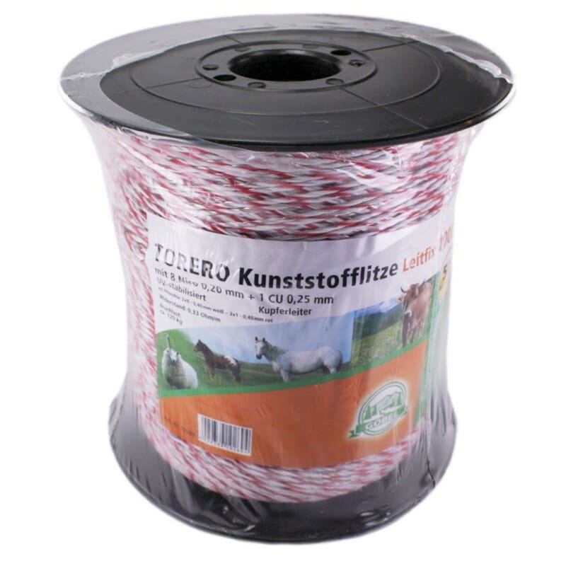 10269 Weidelitze / Kunststofflitze weiß-rot - 2mm / 1000mm
