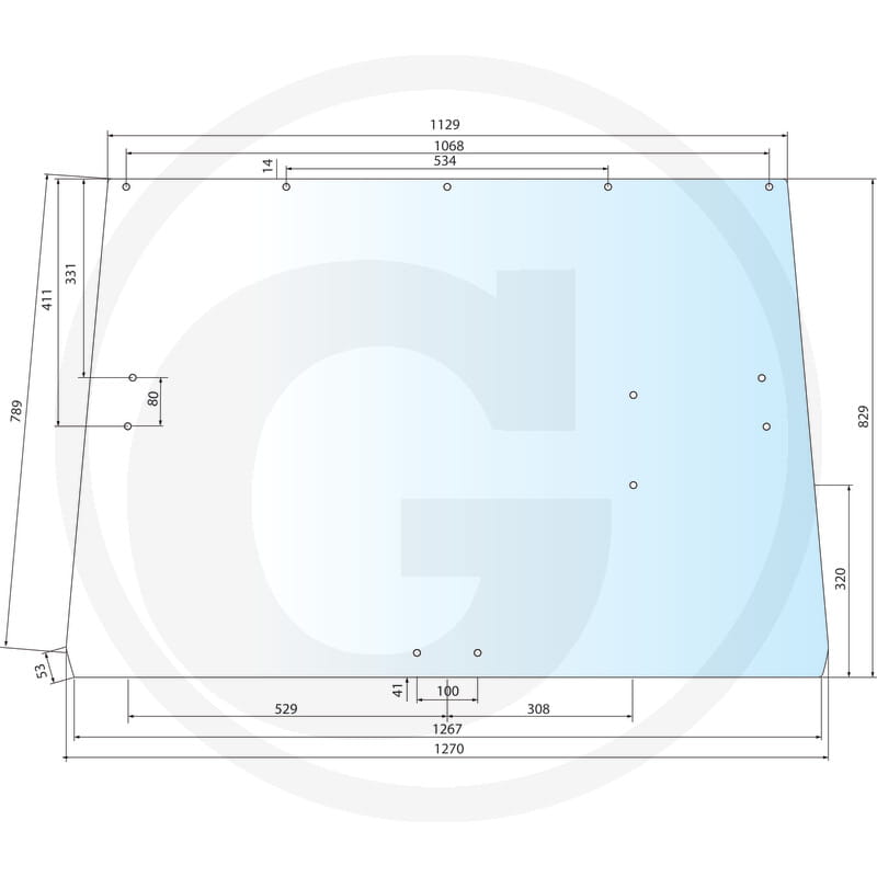 Heckscheibe alt - passend zu John Deere Kabine SG2