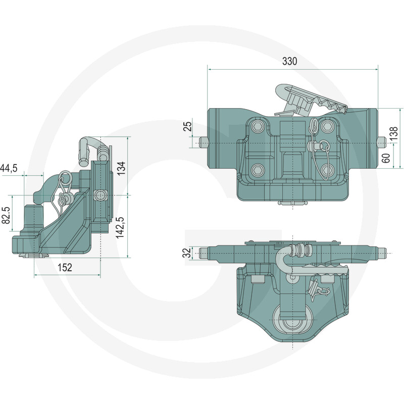 Rockinger Piton Fix manuell mit Fahrstuhllager - 330mm / 4000kg