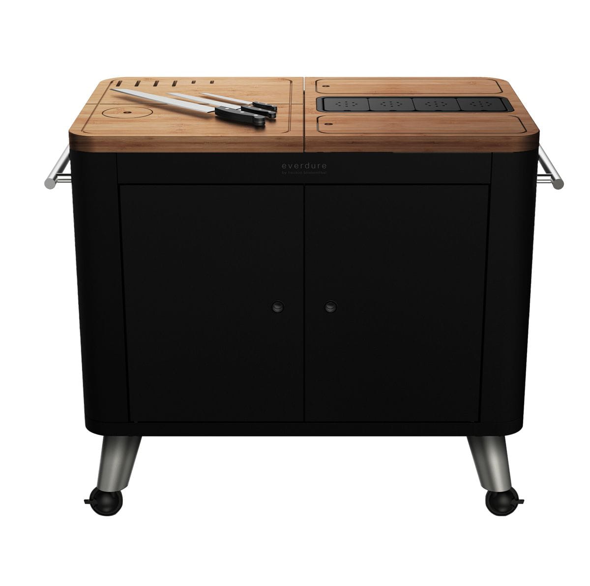 Everdure Mobile Outdoor Küche – Premium Vorbereitungsküche für Grill & BBQ | Farbe: schwarz