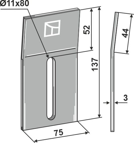 Abstreiferblech 137x75 - passend zu Kuhn Packerwalze PK2, EL121-250, EL121-300