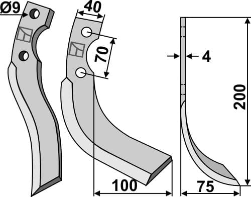 BL5360 Fräsmesser R - passend zu Iseki 1349-716-0020-1