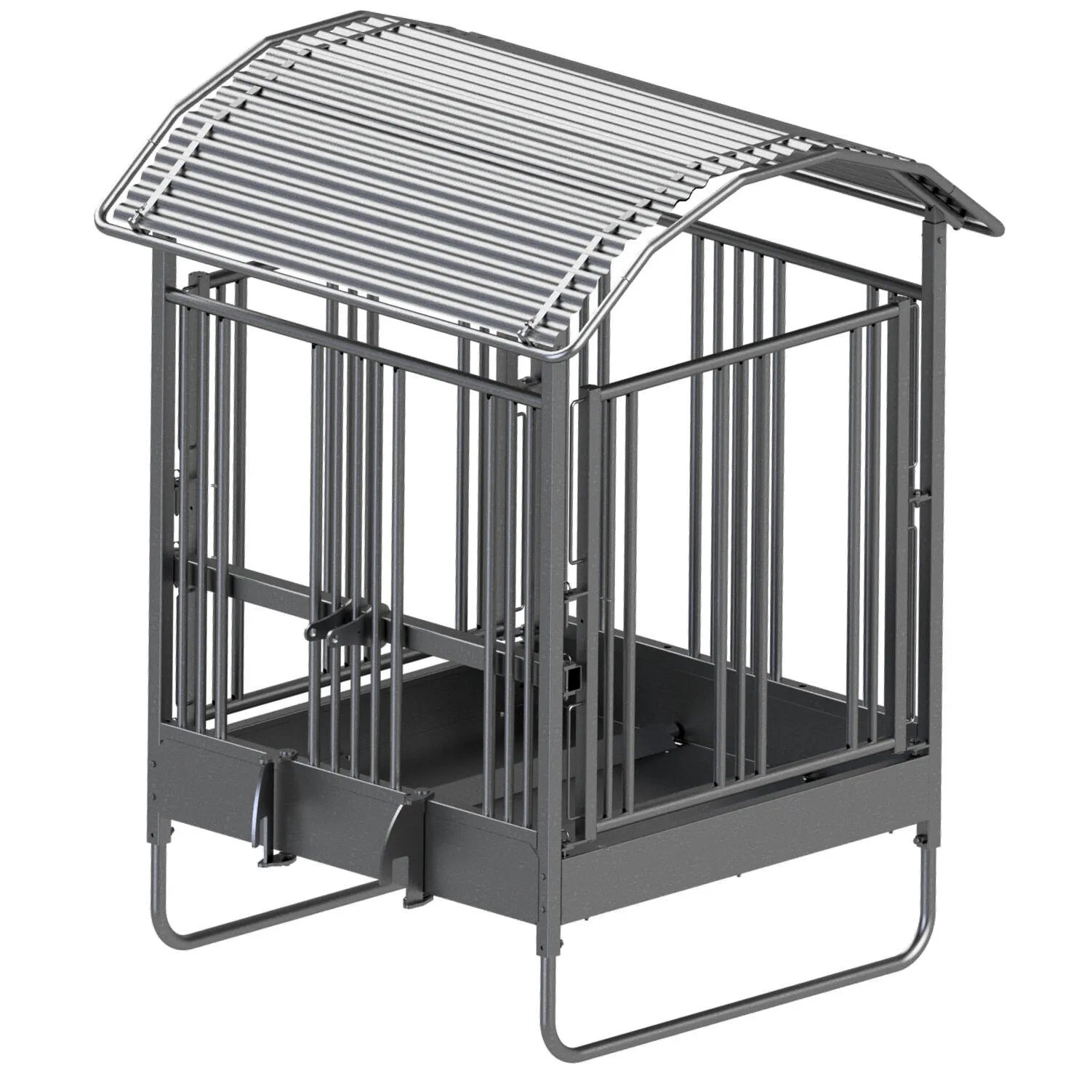 Viereckraufe Hobby 2x2 m – 8 Fressplätze mit Sicherheitsfressgitter für Pferde & Rinder