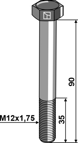 Machine screw M12 - DIN931 - 12.9