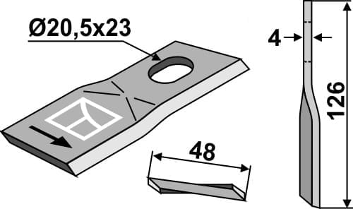 BL4378 Rotorklinge - passend zu Kuhn 56110400 / Kverneland  KT5611040001