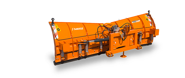 Schneepflug, Schneeräumer, Landschaftsgerät, Orange, Stützrad