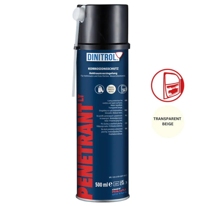 Penthane spray, Corrosion protection, Gas cartridge can, Transparent beige, Hohlraumversiegelung