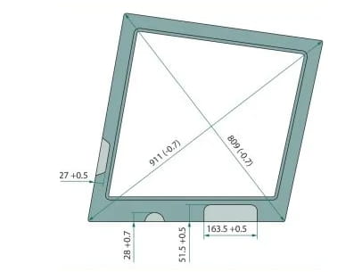Türscheibe unten - passend zu Kubota  KX015-4 / KX016-4 / KX018-4 / KX019-4