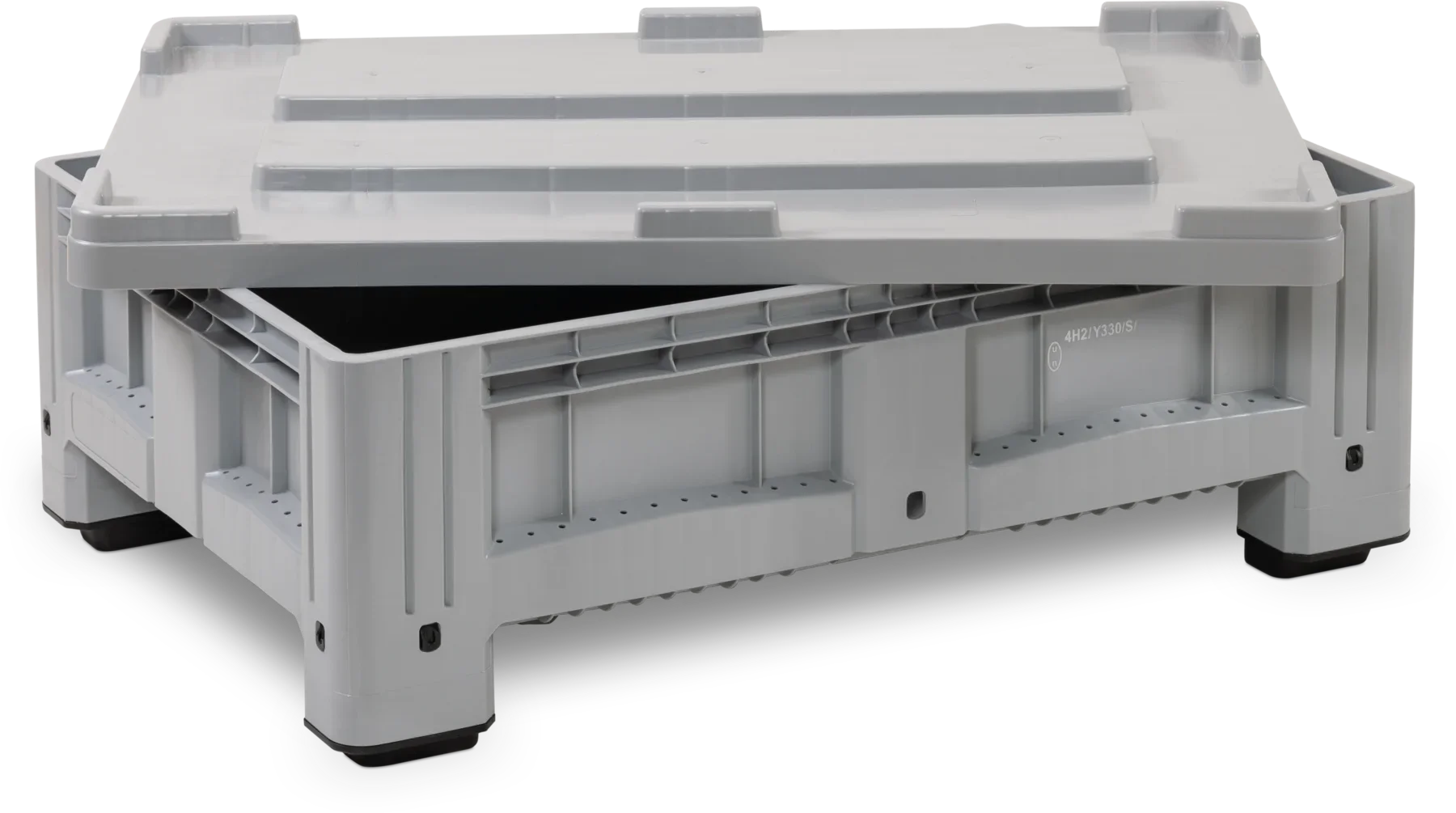 CEMO Kunststoff-Sammelbehälter für Lithium-Batterien – 195 l, UN-zugelassen, inkl. Deckel & Spanngurte