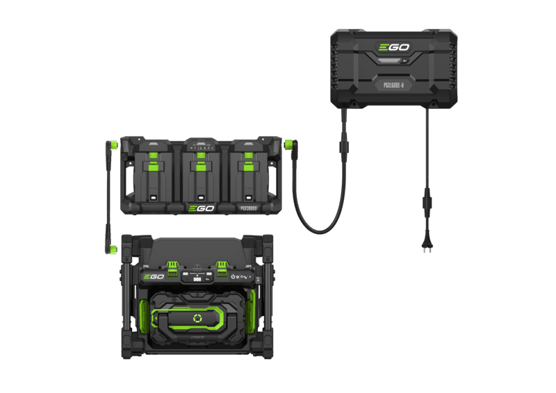 EGO PGX 1600-W Ladegerät (Kit) – Profi-IoT-Ladesystem inkl. Powerbank & 40Ah Akku