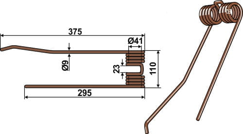 BL2495 Heuwenderzinken R - passend zu Lely 73135R
