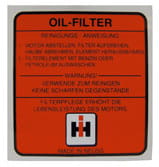 Aufkleber Ölfilter BL24901 Aufkleber Ölfilter