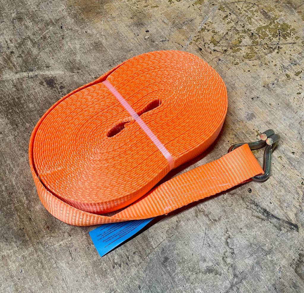 Tensioning strap with pointed hook and ratchet - 4m / 25mm