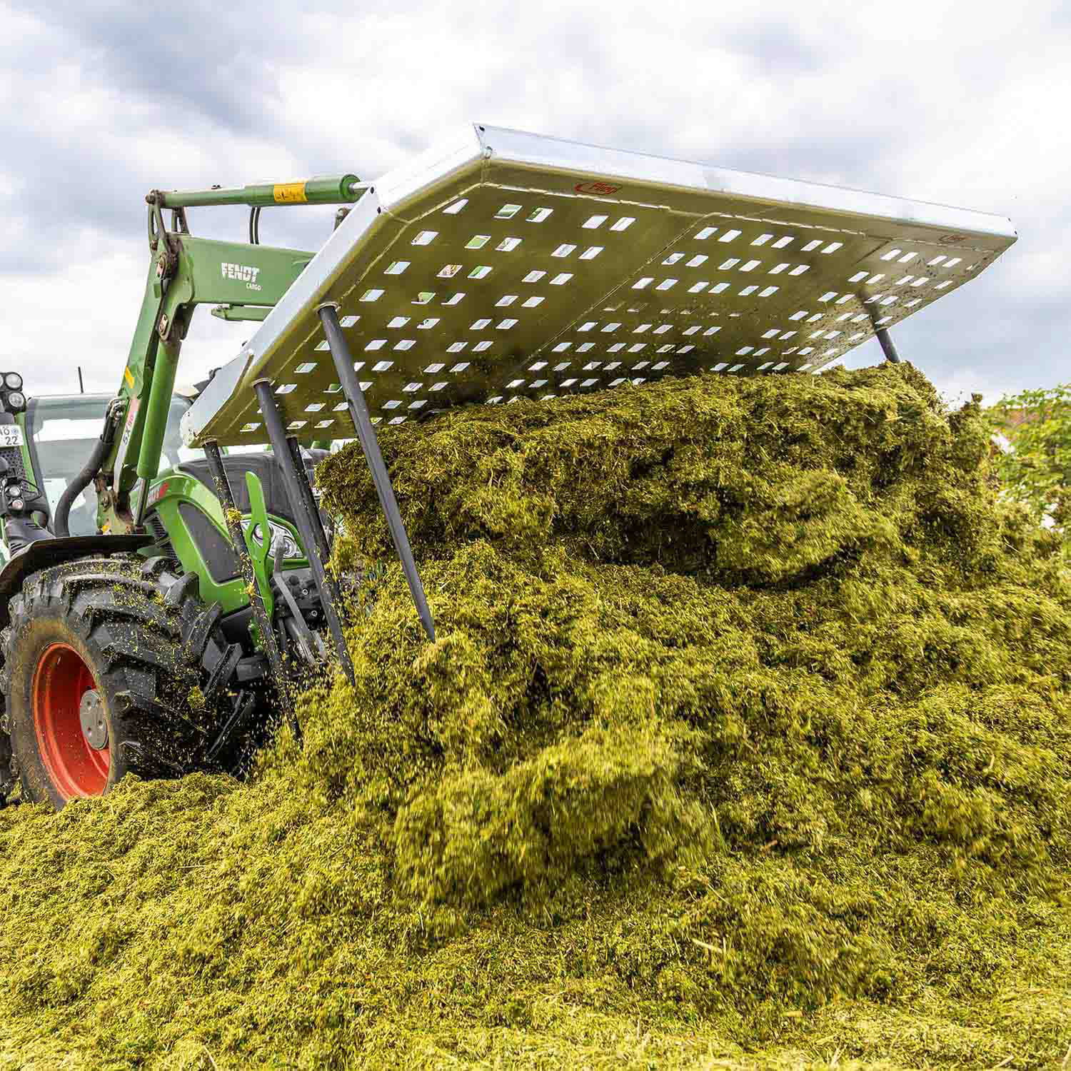 Fliegl Siliergabel Profi-Plus – verzinkt, Rad- & Teleskopladeraufnahme, schwere Ausführung