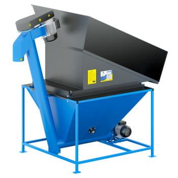 Dosing container/dosing bunker with vibrating screen 1 m³ - 400V / 3.8kW