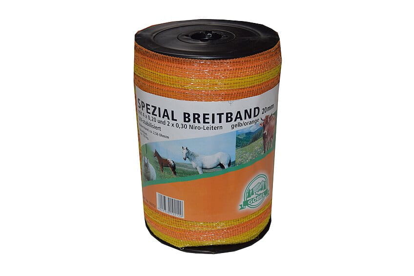 10212 Weidezaun Breitband gelb-orange - 20mm / 200m