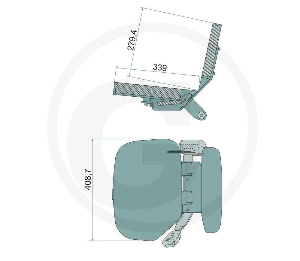 PROBOSS passenger seat PS3410 - compatible with SDF