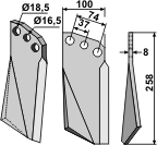 BL5387 Rotorzinken, rechte Ausführung - passend für Kuhn 522602