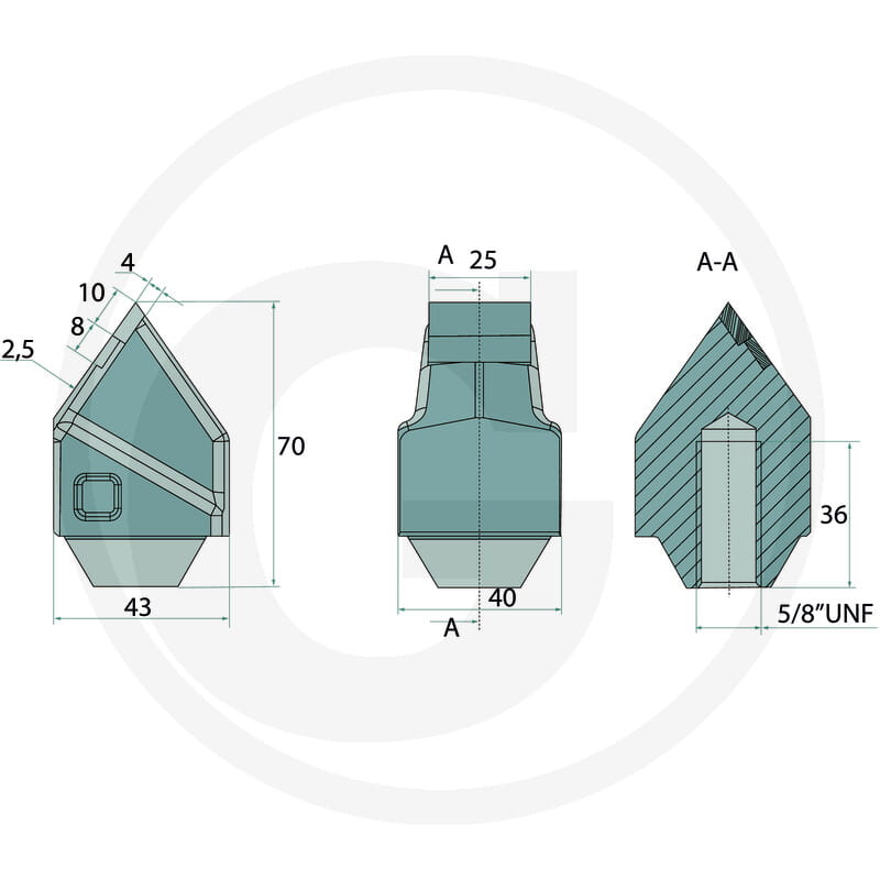 Carbide tool hammer hard metal - suitable for Bandit