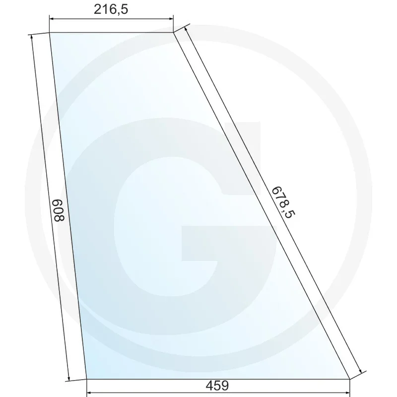 Door window, bottom left - suitable for David Brown, Deutz-Fahr / John Deere