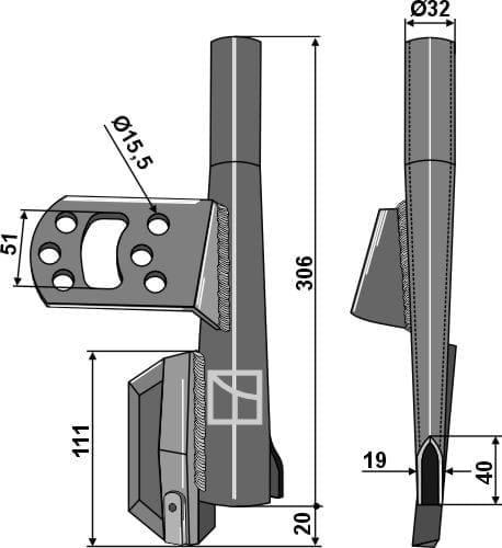 BL23667 Saatrohr links - passend zu Väderstad 432118