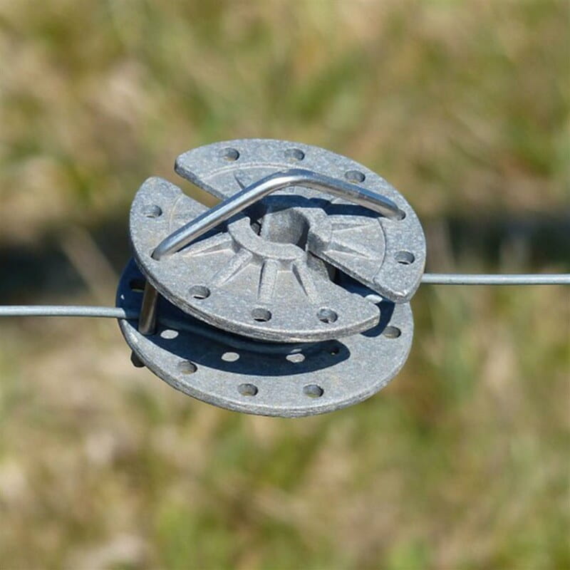 Rotatable fence tensioner - wire/strand/rope