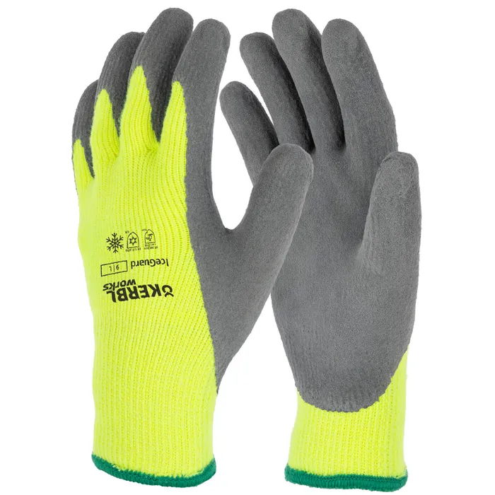 Arbeitshandschuhe, Fleecehandschuhe, Hi-Vis, Gummierter Griff, Unisize