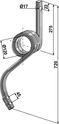 BL10.4721 Spurlockererzinken 720mm
