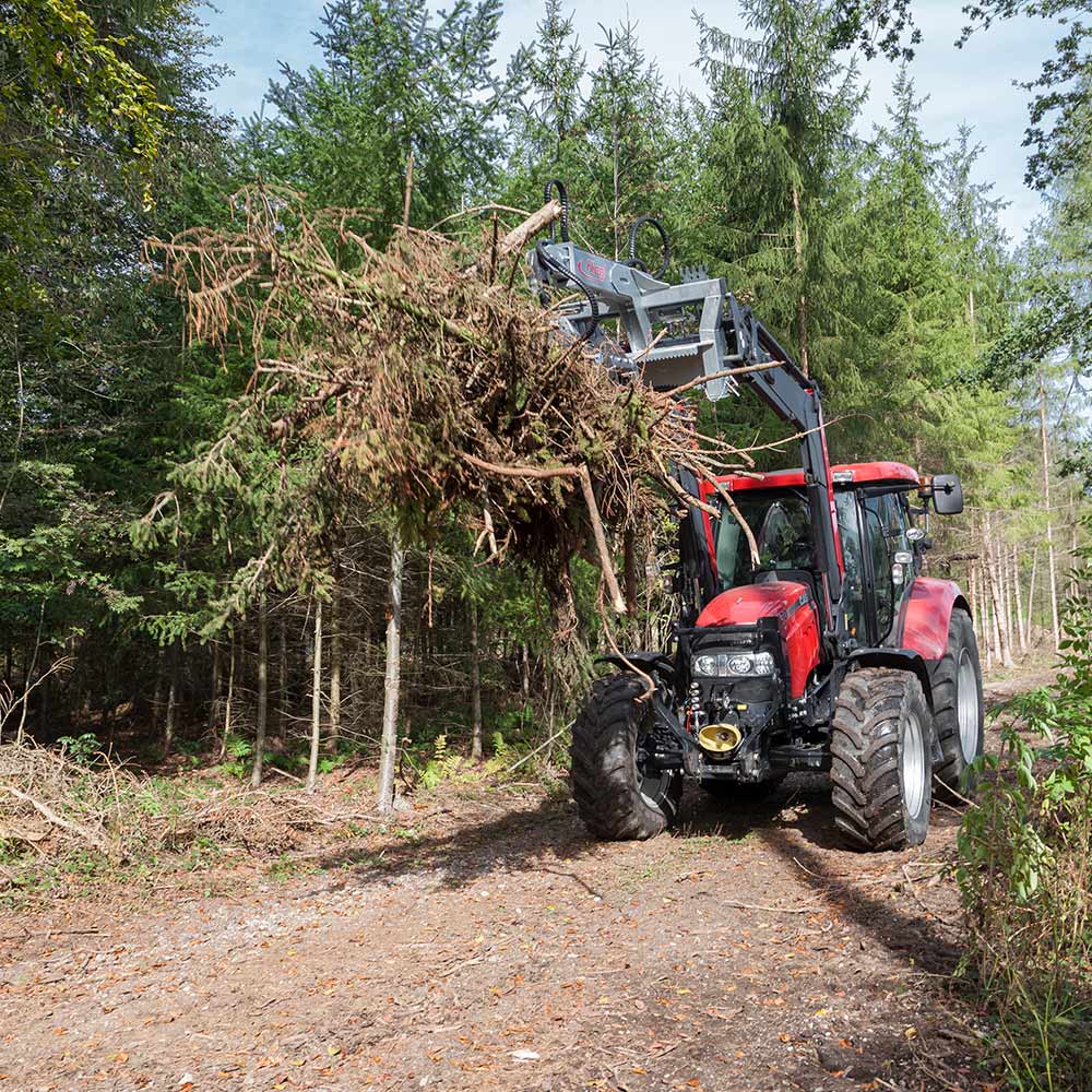 Fliegl Rückezange 1850 mm mit Long-Neck-Ausleger – Euronorm & Kat. II Aufnahme
