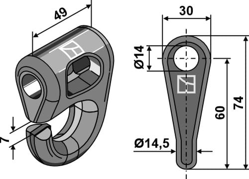 BL28046 Schäkel - passend zu Noremat 112707 / 127393 - Nicolas 310.17.022