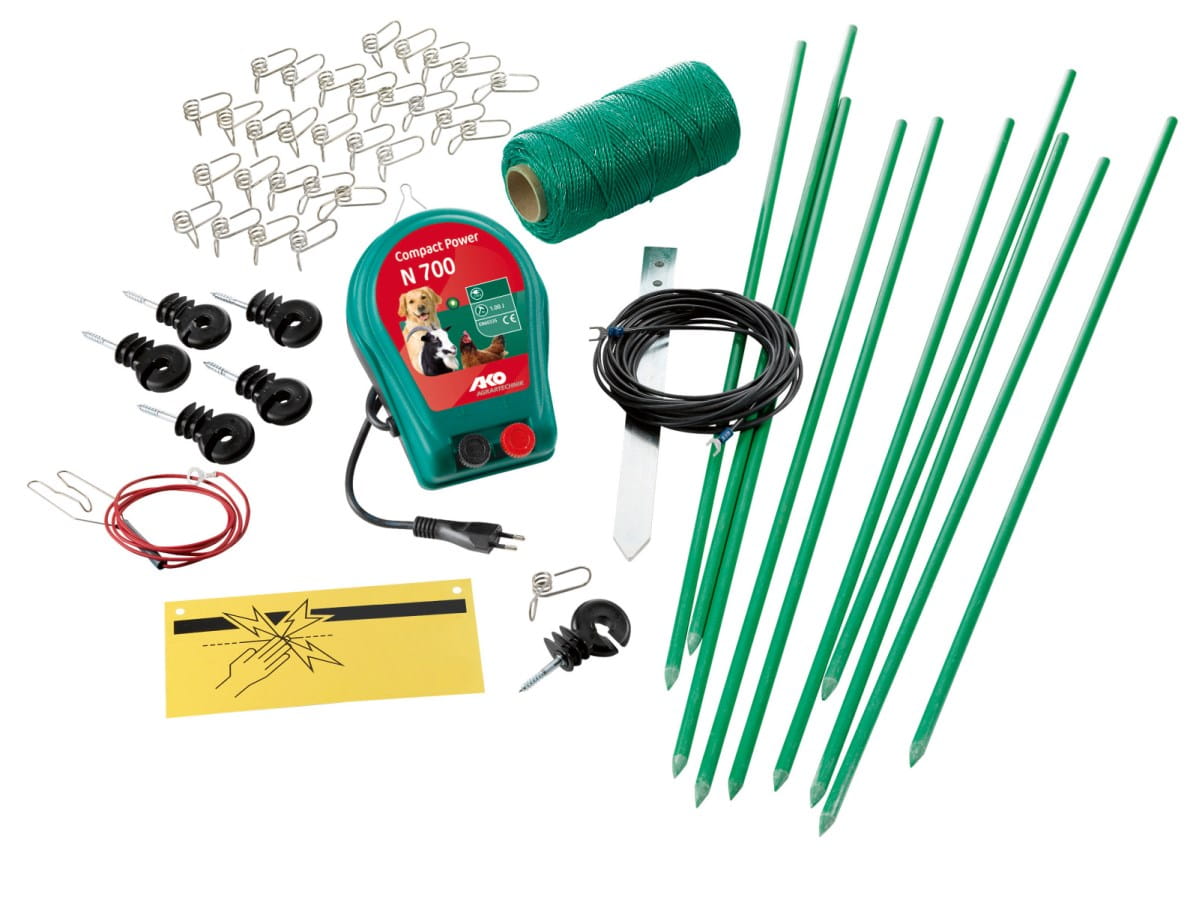 AKO Hobbyset N700 – Komplett Elektrozaun-Set 230V für Garten, Hunde, Katzen & Teichschutz