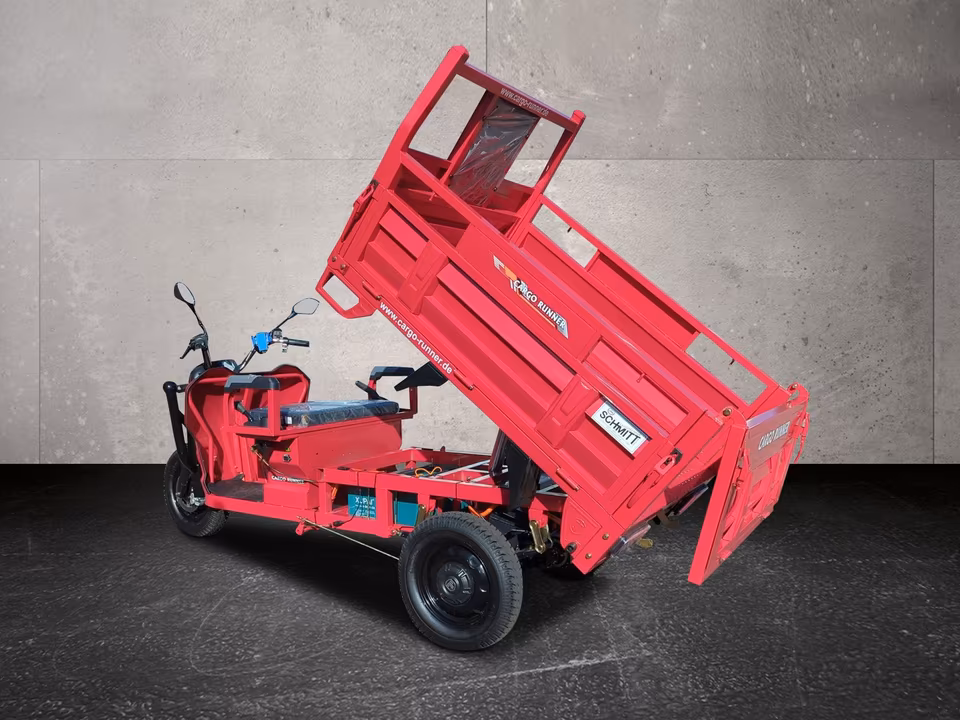 Cargo Runner Heavy Duty – Benne basculante hydraulique avec toit | 38 km/h | Charge utile de 300 kg