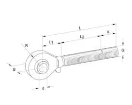 Walterscheid top link spindle CAT 4 (45) / 1 3/4"-5 UNC / 170mm / right-hand thread
