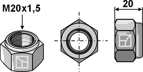 Selbstsichernde Sechskantmutter - M20x1,5 - 10.9