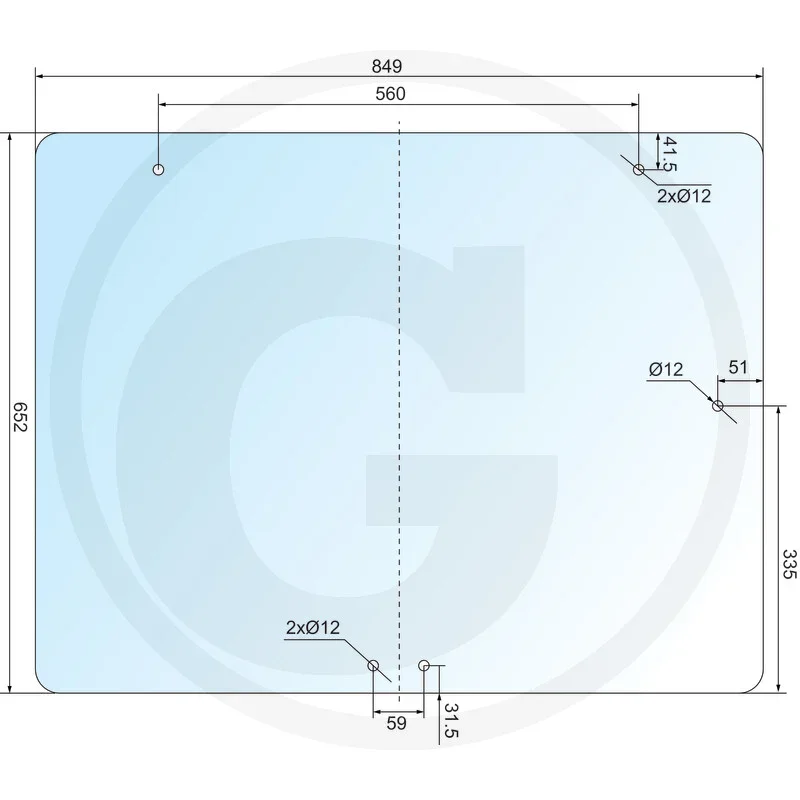 Heckscheibe für Typen: 743XL, 745XL, 844XL, 845XL, 856XL, 956XL, 1056XL, 1255XL, 1455X
