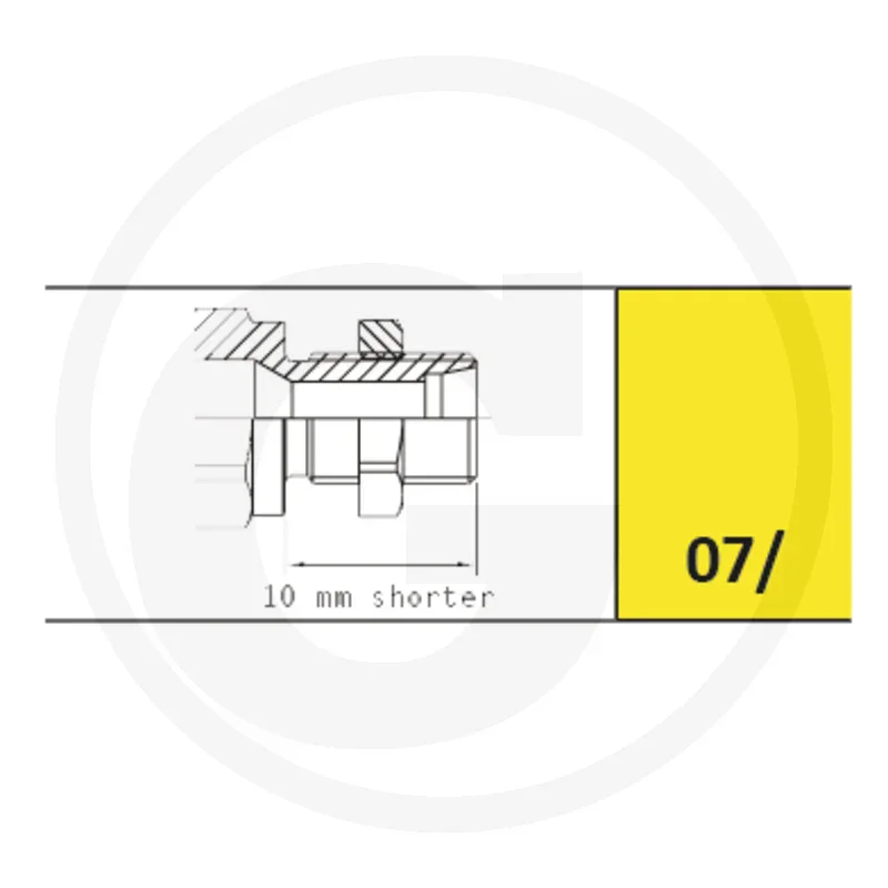 technische Zeichnung, Bolzen, Bauteil, 10 mm, kürzer