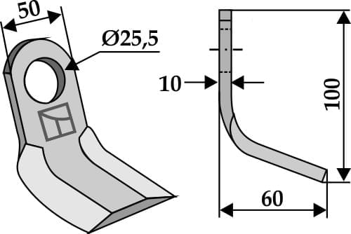 BL3711 Y- Messer 100x50 - passend zu Howard