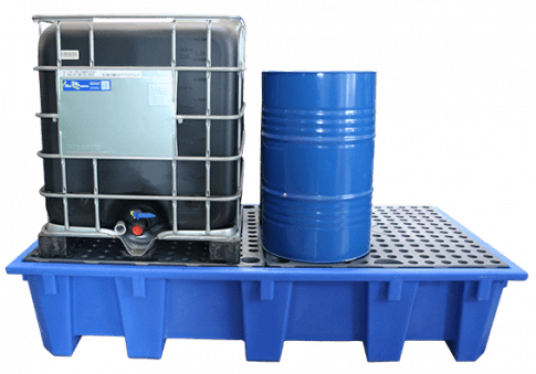 EMP DIBt Auffangwanne 1050L für 2 IBC | PEHD Gefahrstoffwanne bis 3900 kg | stapelbar & Industrie Heavy Duty