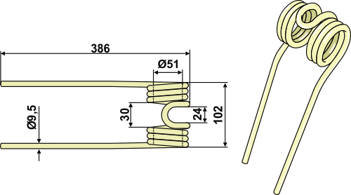 ET05161 Heuwenderzinken - passend zu Pöttinger 436.140
