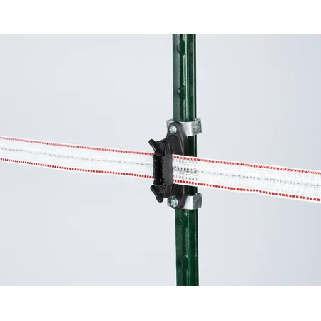 4x Patura Breitband-Klemmisolator für T-Pfosten mit Montageklammern