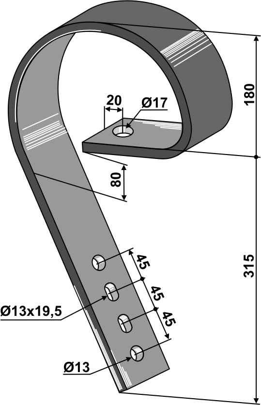 BL23800 Schleppzinken - passend zu Väderstad 202181