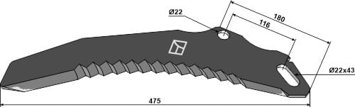 475mm forage wagon knife - suitable for Pöttinger Ernteprofi / Ladeprofi / Siloprofi
