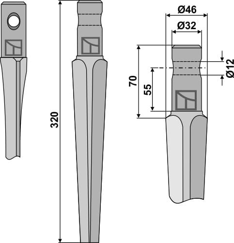 Kreiseleggenzinken 320mm - passend zu Rau, Pegoraro
