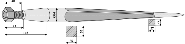 ET10489 Schwerlastzinken 810mm / M28x1,5