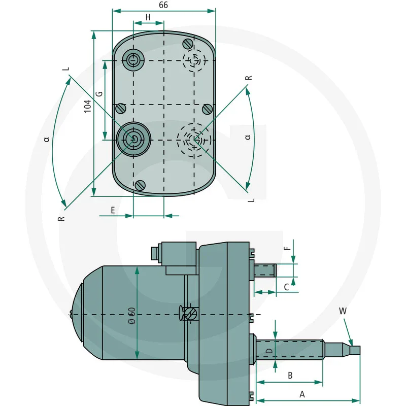Wischermotor - passend zu Deutz Fahr AgroPrima, AgroXtra, DX3