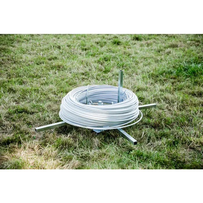 AKO VARIO Drahtabroller | Für Festzaun-Drahtspulen Ø 30–85 cm | Stufenlos verstellbar | Klappbar | Mit Grundplatte