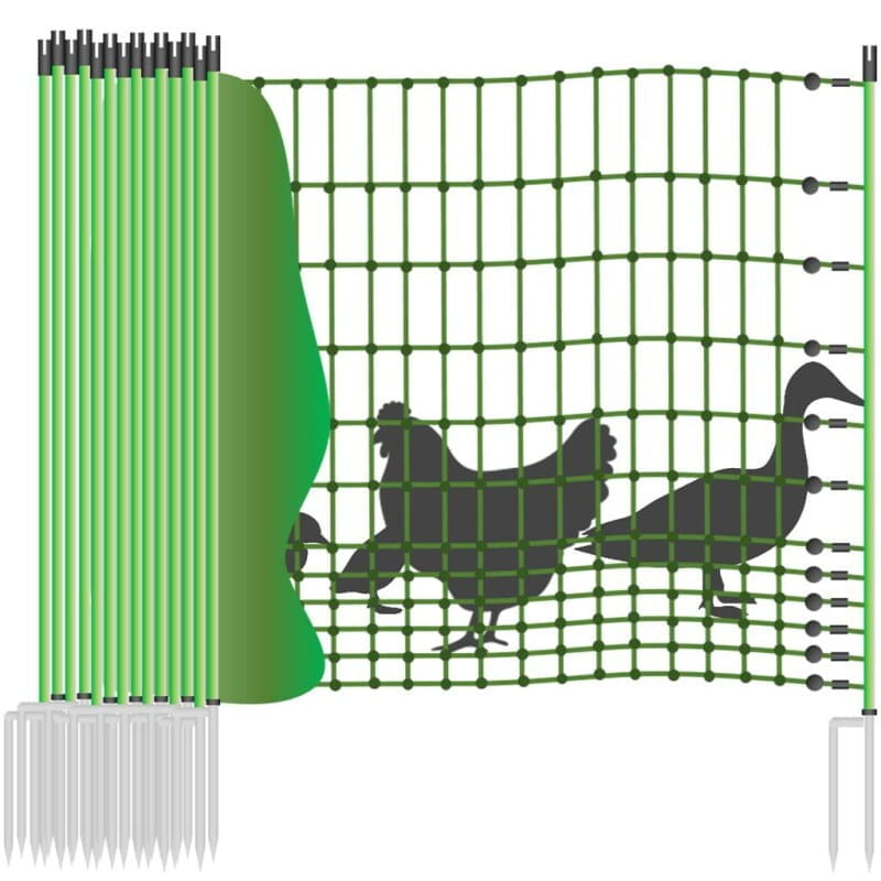 10399 Geflügelzaun stromlos 50m / 2 Spitzen / 112cm