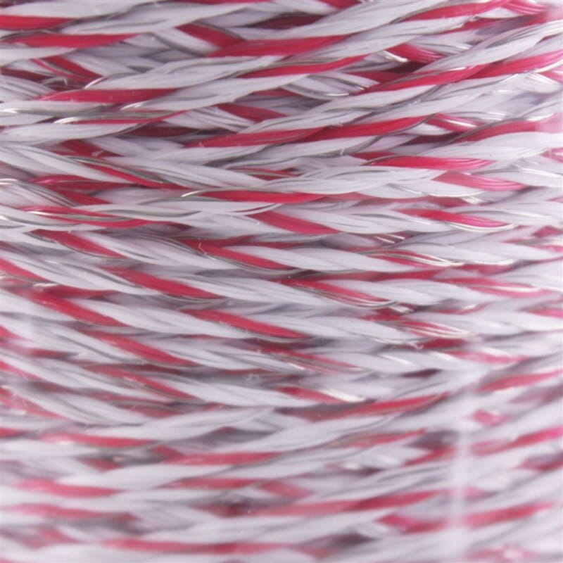 Weidelitze / Kunststofflitze weiß-rot - 2mm / 1000mm